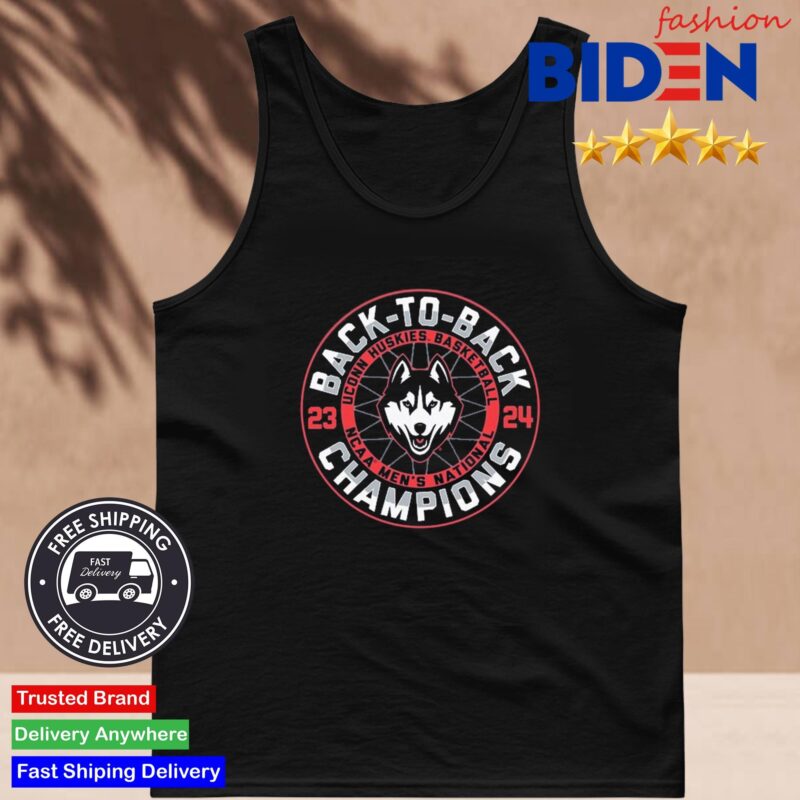 UConn Huskies Back-To-Back NCAA Men's Basketball National Champions Logo Shirt Tank Top Den