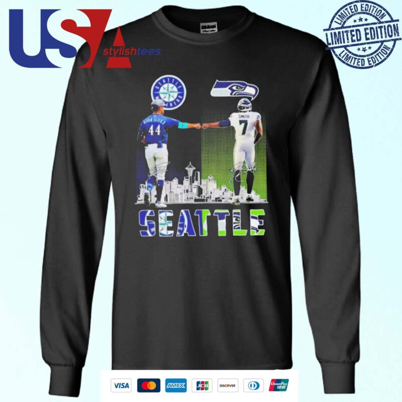 Seattle Mariners Julio Rodriguez x Seattle Seahawks Geno Smith Signatures Skyline Sweater