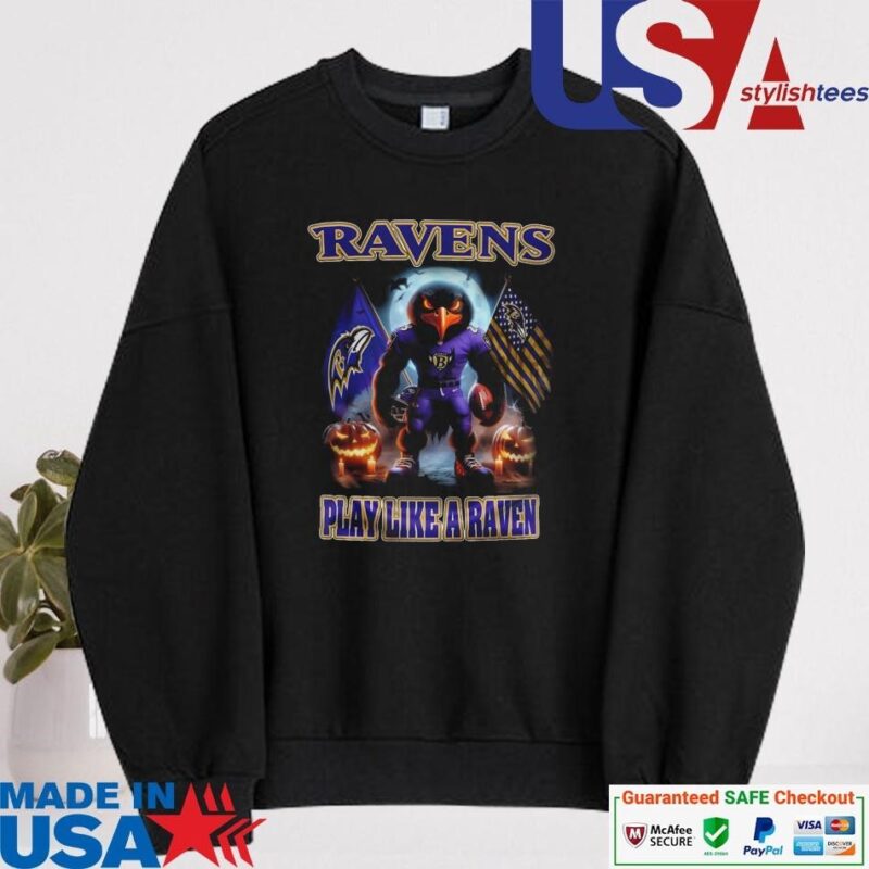 Official Baltimore Ravens Play Like A Raven Halloween sweater