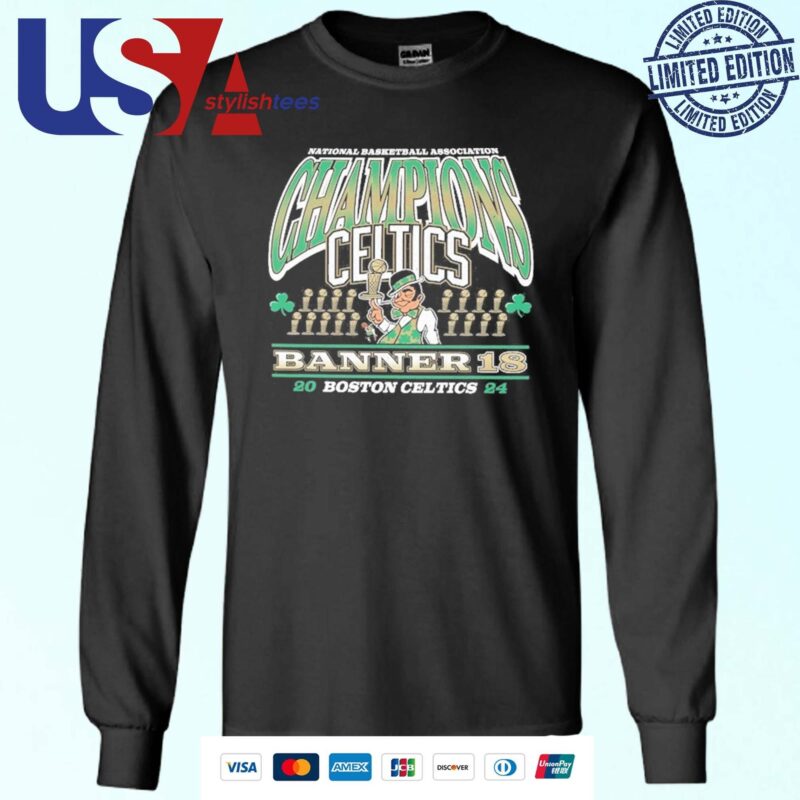 Original National Basketball Association Champions Boston Celtics Banner 18 2024 Sweater