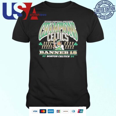 Original National Basketball Association Champions Boston Celtics Banner 18 2024 T-shirt