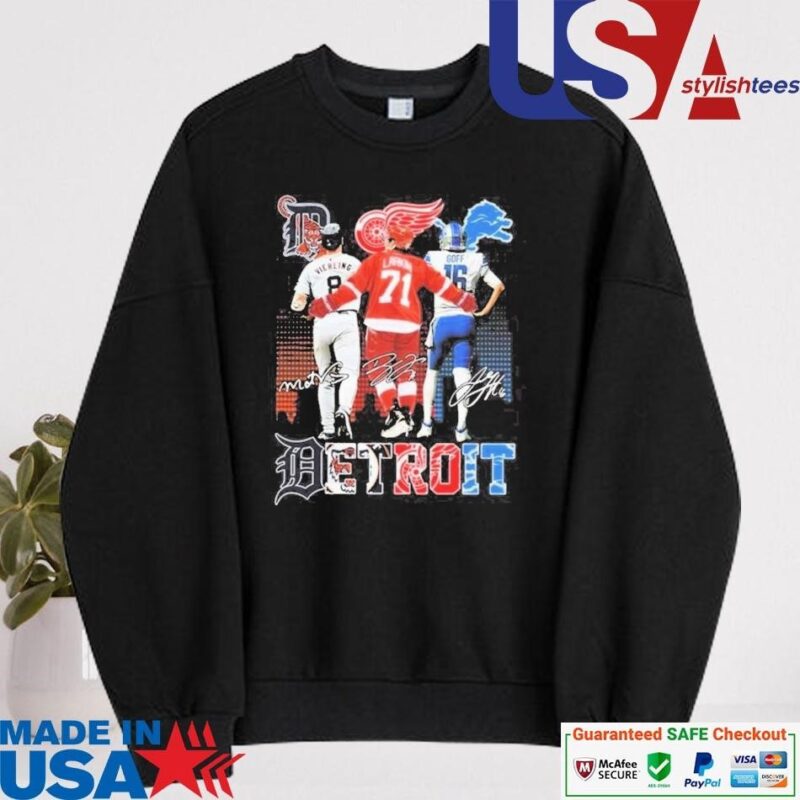 Official Detroit Tigers Detroit Red Wings Detroit Lions Signature sweater