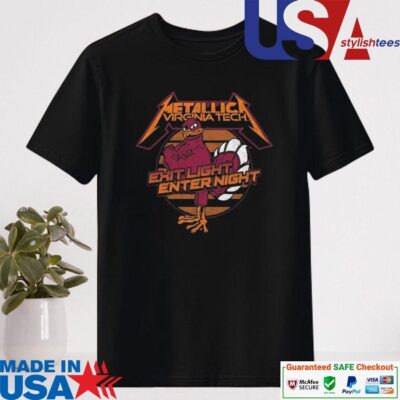 Official Virginia Tech Hokies Metallica Exit Light Enter Night 2024 Shirt