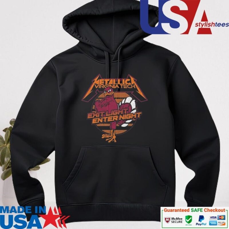 Official Virginia Tech Hokies Metallica Exit Light Enter Night 2024 hoodie