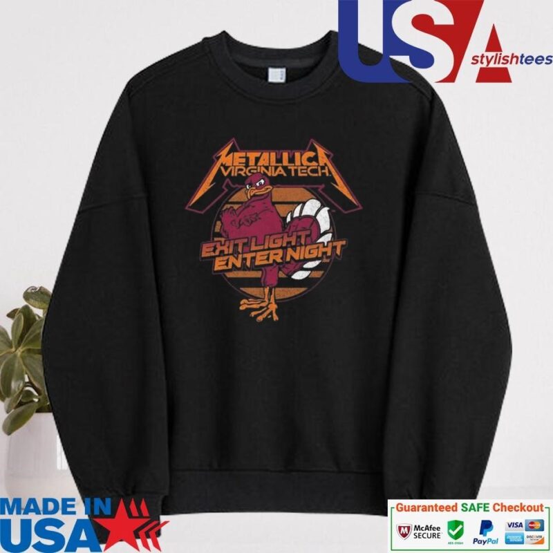 Official Virginia Tech Hokies Metallica Exit Light Enter Night 2024 sweater
