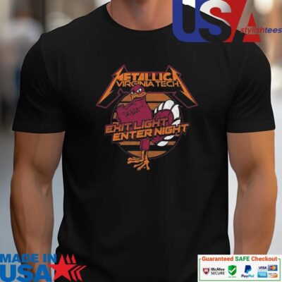 Official Virginia Tech Hokies Metallica Exit Light Enter Night 2024 unisex