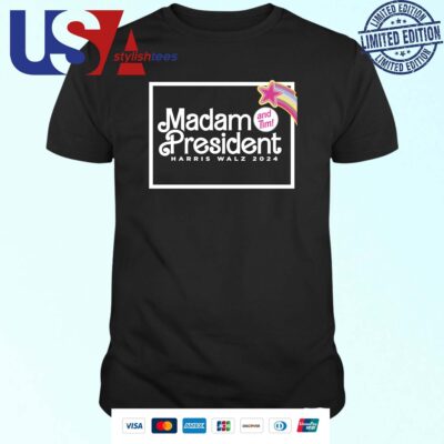 Official Barbie Madam President Harris Walz 2024 And Tim T-shirt