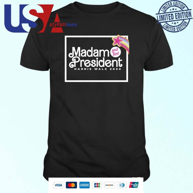Official Barbie Madam President Harris Walz 2024 And Tim T-shirt
