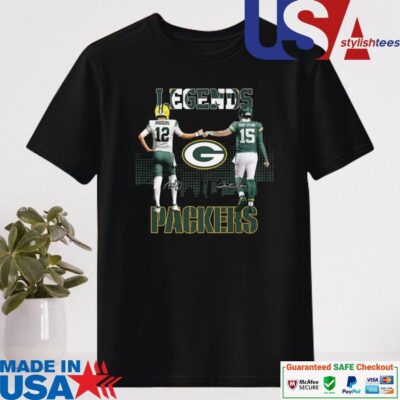 Official Green Bay Packers Legends Aaron Rodgers x Bart Starr Signatures Shirt