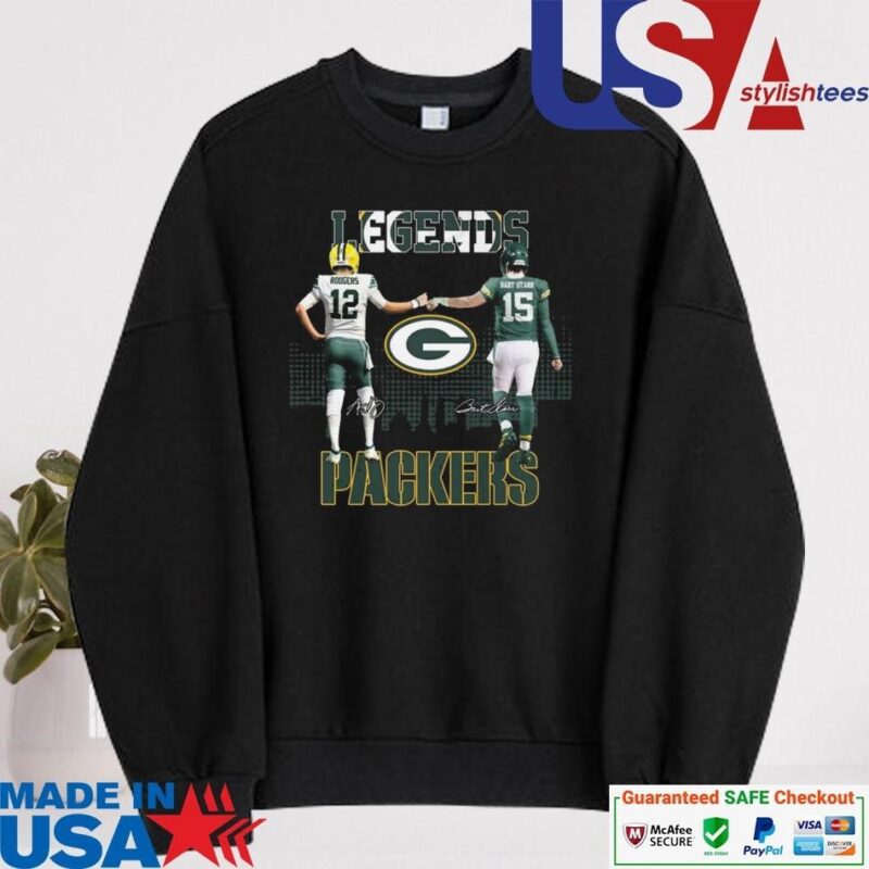 Official Green Bay Packers Legends Aaron Rodgers x Bart Starr Signatures sweater