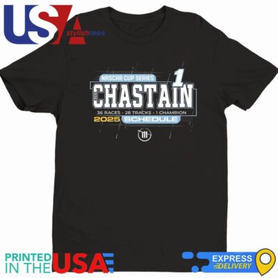 Ross Chastain Checkered Flag Sports 2025 NASCAR Cup Series Schedule Shirt
