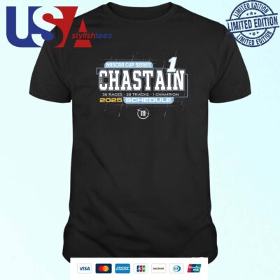 Ross Chastain Checkered Flag Sports 2025 NASCAR Cup Series Schedule T-shirt