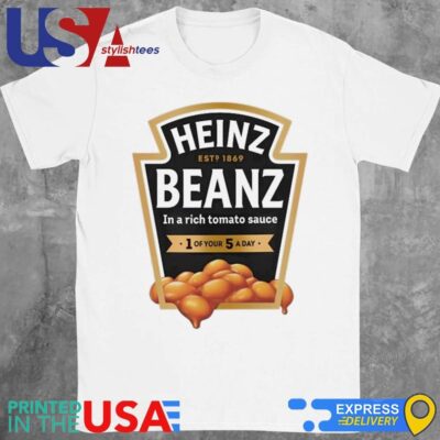 Official Heinz Beanz Est 1869 In A Rich Tomato Sauce 1 Of Your 5 A Day Shirt