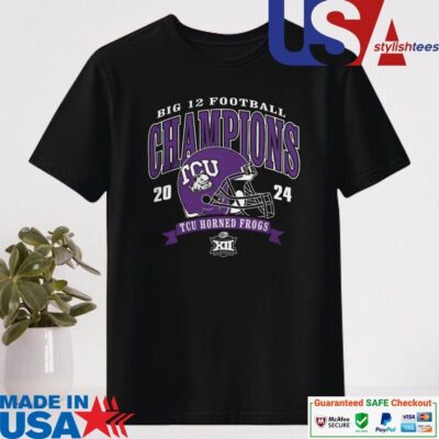 Official Big 12 Football Conference Champions TCU Horned Frogs 2024 Helmet Shirt