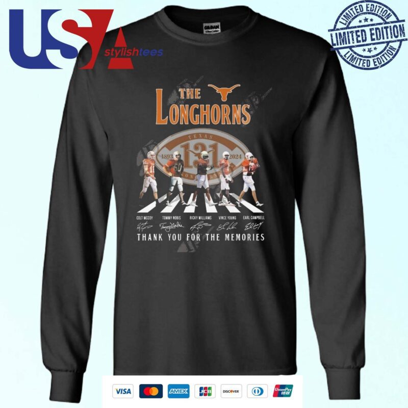 The Texas Longhorns 131th Anniversary 1893-2024 Thank You For The Memories Walking Signatures Sweater