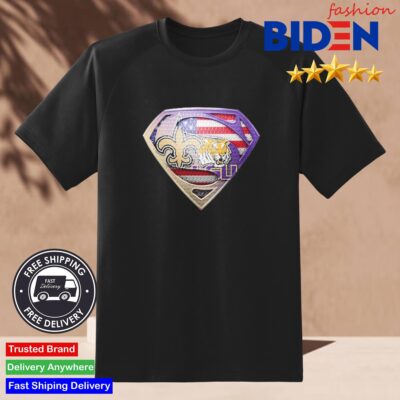 Superman Logo New Orleans Saints And LSU Tigers Shirt