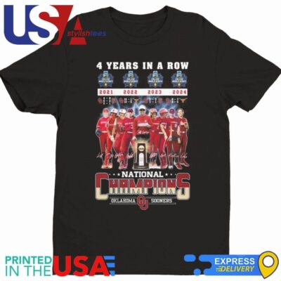 Oklahoma Sooners 4 Years In A Row National Champions Shirt