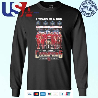 Oklahoma Sooners 4 Years In A Row National Champions Sweater
