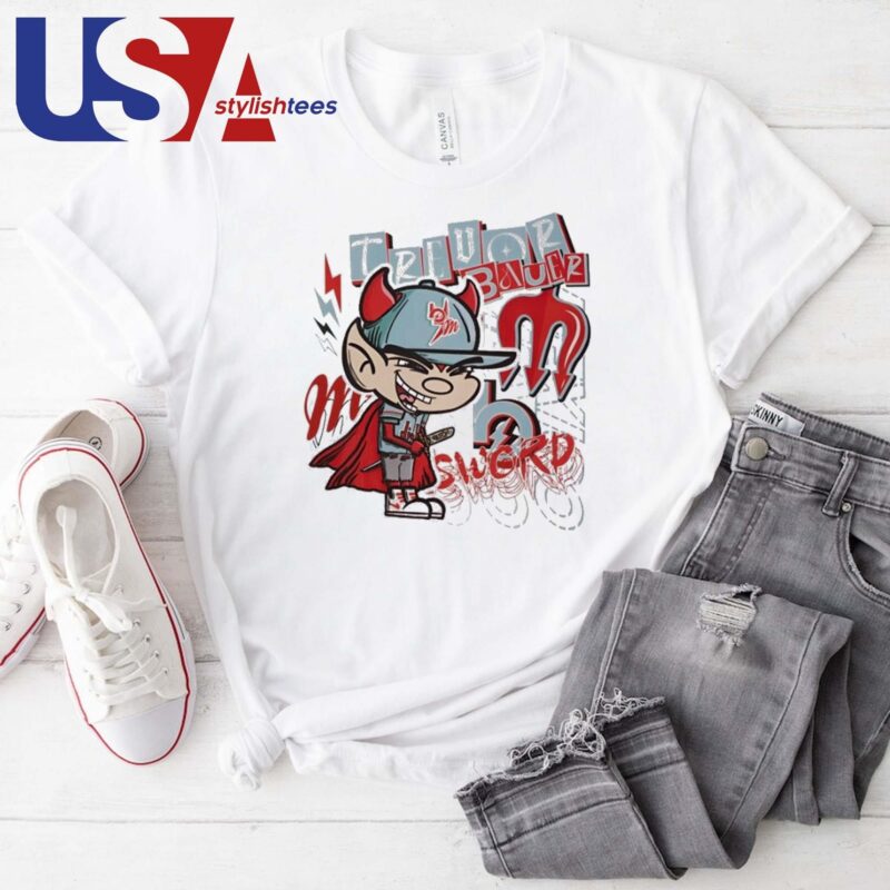 Trevor Bauer Sword Diablo's Cartoon T-shirt