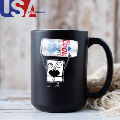 Doodlebob Coors Light Mug, Tumbler Mug Black 11oz