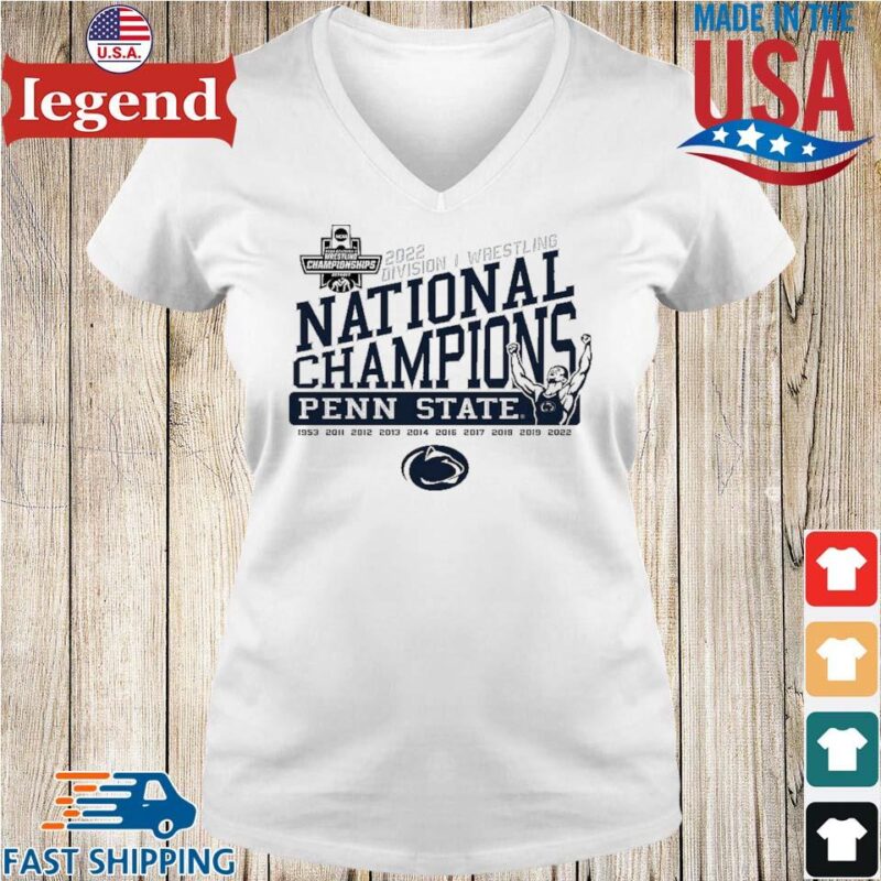 Penn State Nittany Lions 2022 Division I Wrestling National Champions Ladies V-Neck-min