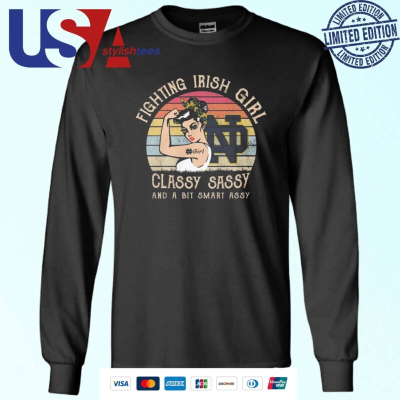 Notre Dame Fighting Irish Girl Classy Sassy And A Bit Smart Assy 2024 Sweater
