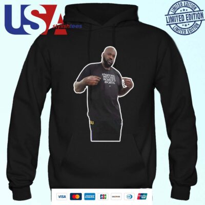 The Shaq Cutout Shaq Wearing A Shirt That Says Everyone Watches Women's Sports Hoodie