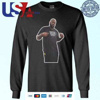 The Shaq Cutout Shaq Wearing A Shirt That Says Everyone Watches Women's Sports Sweater