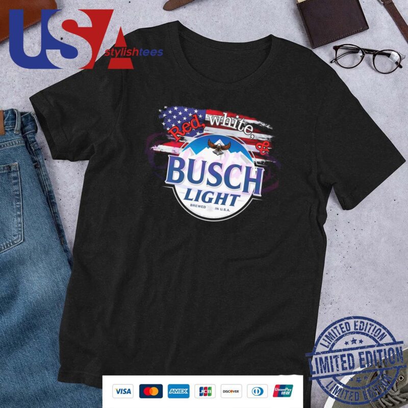 Red White And Busch Light Patriotic Beer 2024 Shirt