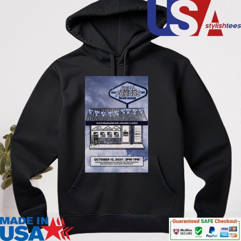 Official Real Friends October 12 2024 1433 N Milwaukee Ave Chicago IL hoodie