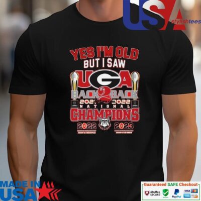 Official Yes I'm Old But I Saw Georgia Bulldogs Back To Back National Champions unisex