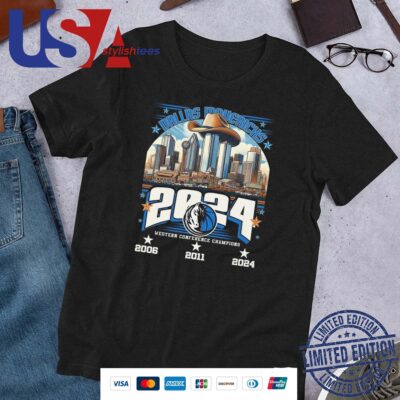 Official Dallas Mavericks NBA 2006-2024 Western Conference Finals Champions Skyline City Shirt