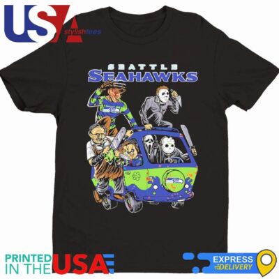 Seattle Seahawks NFL Horror Characters Movie Hippie Halloween Shirt