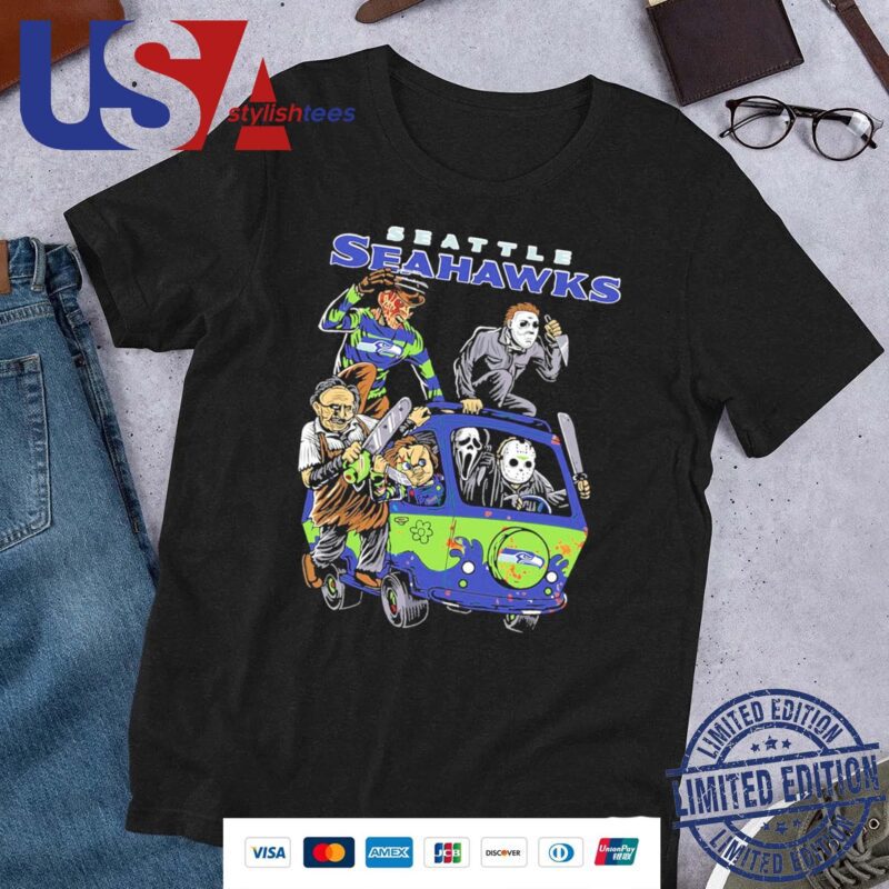 Seattle Seahawks NFL Horror Characters Movie Hippie Halloween Shirt