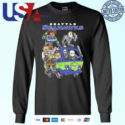 Seattle Seahawks NFL Horror Characters Movie Hippie Halloween Sweater
