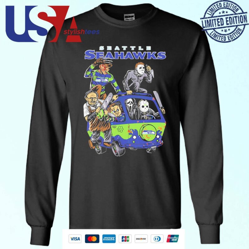 Seattle Seahawks NFL Horror Characters Movie Hippie Halloween Sweater