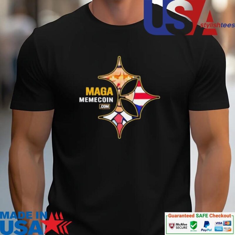 Official Maga Memecoin Trump Style Pittsburgh Steelers Logo unisex