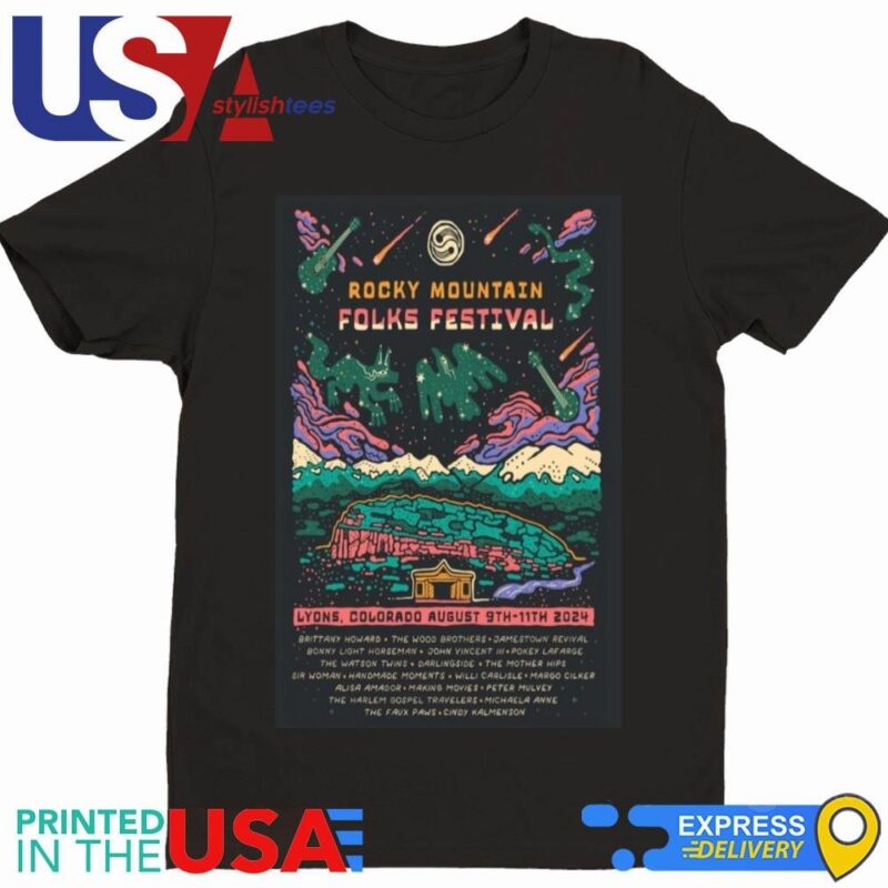 Rocky Mountain Folks Festival Aug 9-11 2024 Lyons CO Shirt
