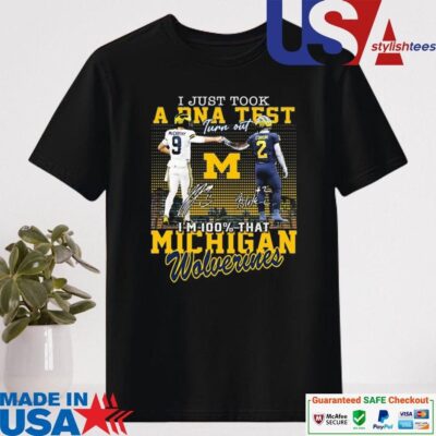 Official I Just Took A DNA Test Turn Out I'm 100 That Michigan Wolverines Signatures Shirt