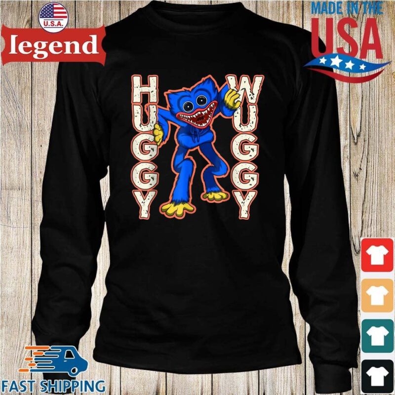 Poppy Playtime Huggy Wuggy Playtime Horror Game Shirt Longs den-min
