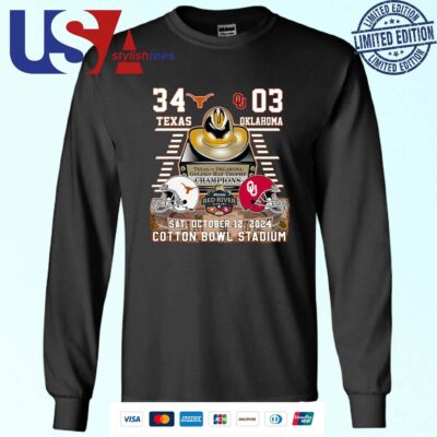 Texas 34 – 03 Oklahoma Sat October 12 2024 Cotton Bowl Stadium Sweater