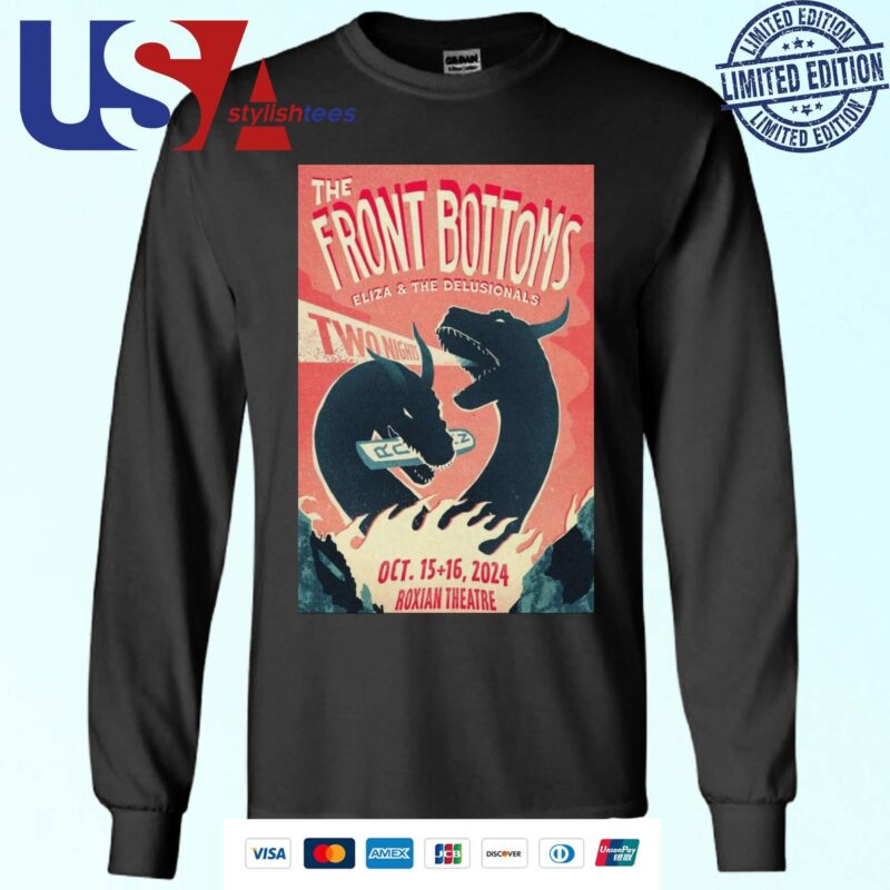 Show The Front Bottoms Poster Eliza And The Delusionals Oct 15-16 2024 Roxian Theatre Sweater