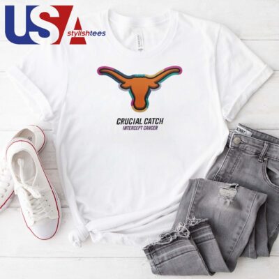 Texas Longhorns Crucial Catch Intercept Beat Cancer 2024 T-shirt