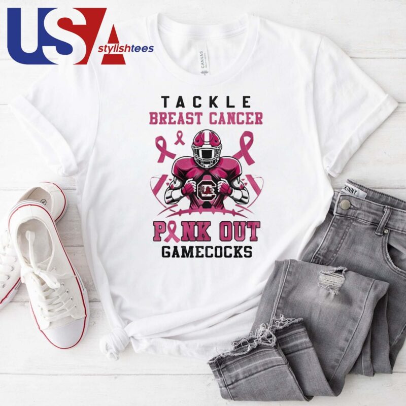 South Carolina Gamecocks Tackle Breast Cancer Pink Out 2024 T-shirt