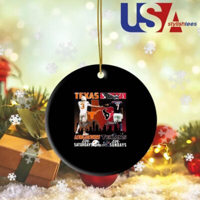 Quinn Ewers Texas Longhorns On Saturdays X CJ Stroud Houston Texans On Sundays Ornament