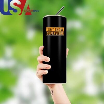 Shit Show Supervisor Mug, Tumbler Tumbler 12oz Black