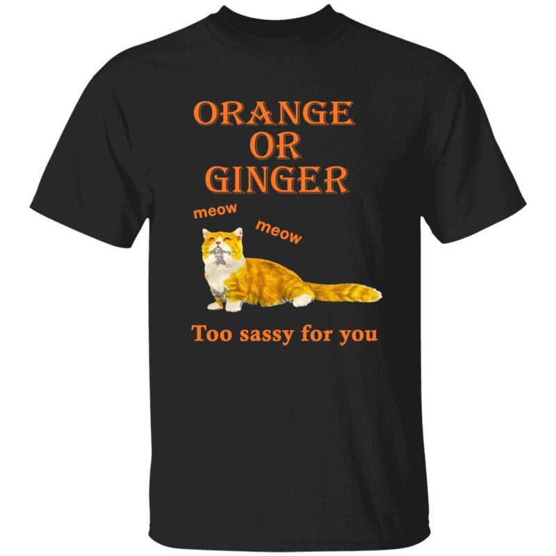 Orange Or Ginger Meow Meow Too Sassy For You Shirt