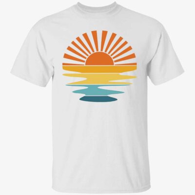 Retro Sunset Rays Wavy Shirt