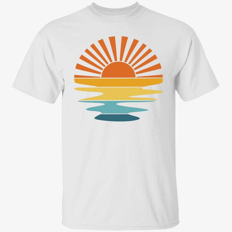 Retro Sunset Rays Wavy Shirt